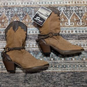 NWT Sage Abilene Western Suede Boots - Flawed